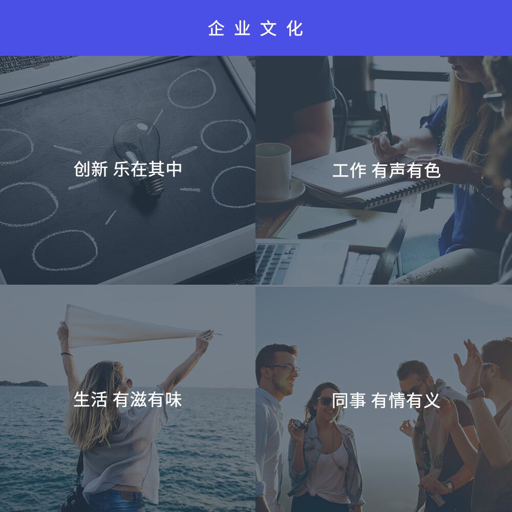 企業(yè)文化：創(chuàng)新樂(lè)在其中，工作有聲有色，生活有滋有味，同事有情有義
